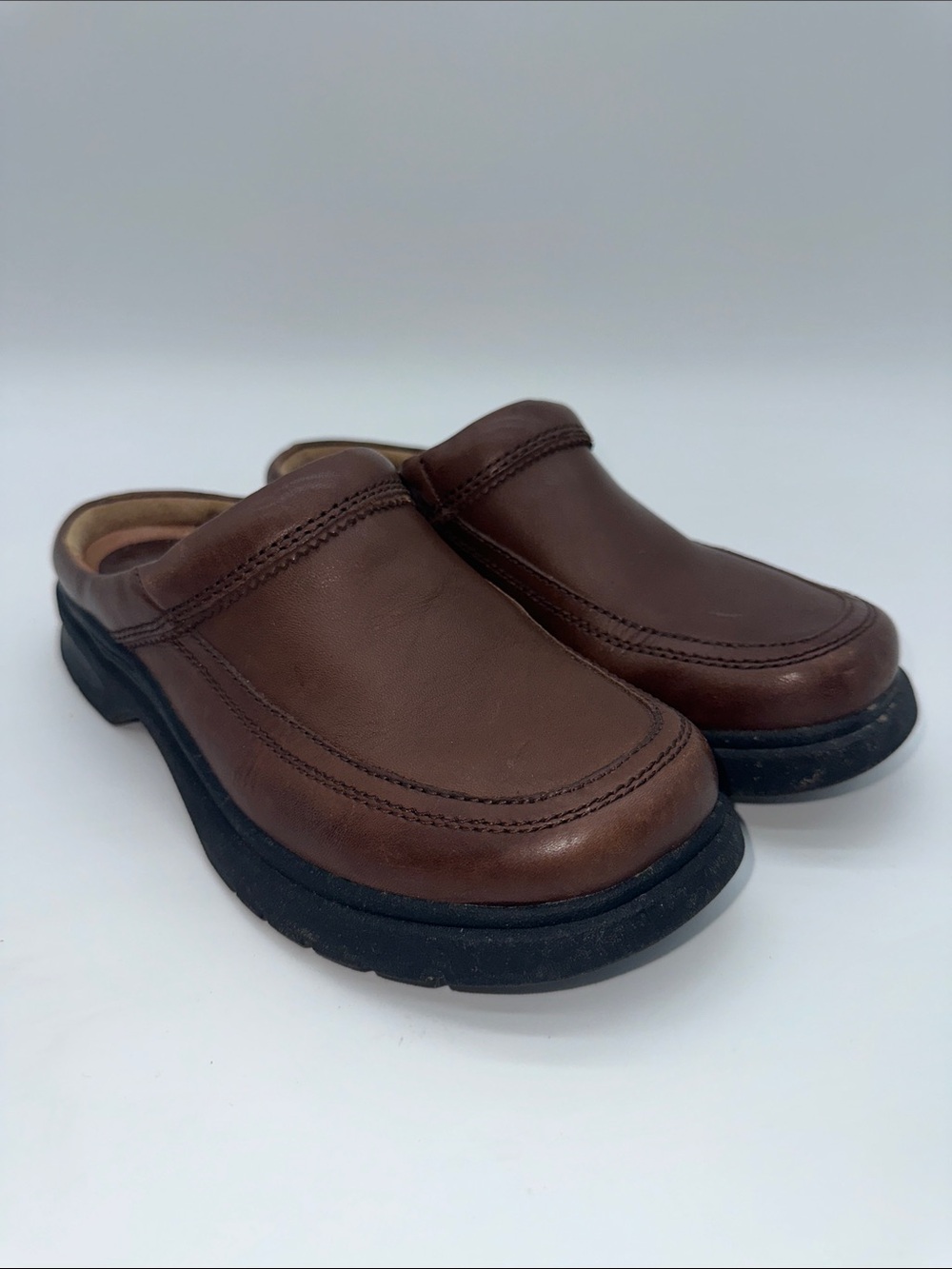 Ariat Brown Leather Slip-On Clog Mule
